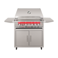 TrueFlame TF32 gas grill with CART-TF-32DC stainless steel cart