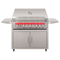 TrueFlame TF40 gas grill with CART-TF-40DC stainless steel cart
