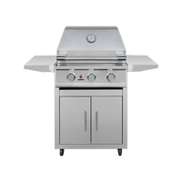 TrueFlame TFE25 gas grill with CART-TF-25DC stainless steel cart