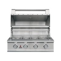 TrueFlame E Series 32-Inch Built-In Gas Grill — manufacturer open-hood view