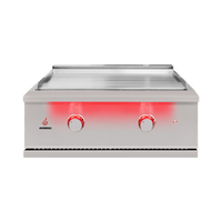 TrueFlame griddle head detail; matching cart included in this complete package