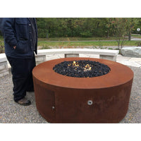 The Outdoor Plus 72" Unity Hammered Copper Round Fire Pit – Plug & Play Electronic Ignition – Natural Gas