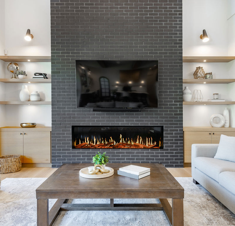 TruWood Premium Timber installed in a Modern Flames Orion Multi 76" electric fireplace