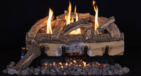18" Grand Canyon Split Oak Ventless Gas Log Set with realistic weathered oak appearance and adjustable flame settings