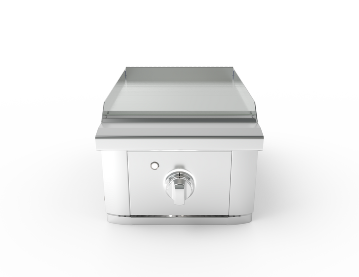 Wildfire Ranch Pro 15″ Built-In Side Griddle — manufacturer photograph; optional installation finishes may be shown