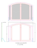 Custom Arched Fireplace Screen with operable doors / Classic Bronce Finish / Square Handles