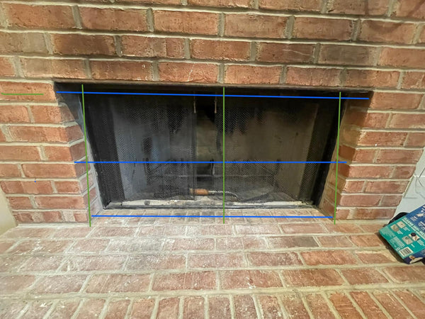 Brookfield Pre Fab // Flush Hearth // Overlap // 42.5" W x 22.5" H // Modern Handles // Matte Black // Bifold // Clear Glass
