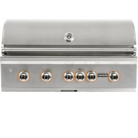 Coyote S-Series 42-Inch 5-Burner Built-In Natural Gas Grill With RapidSear Infrared Burner & Rotisserie
