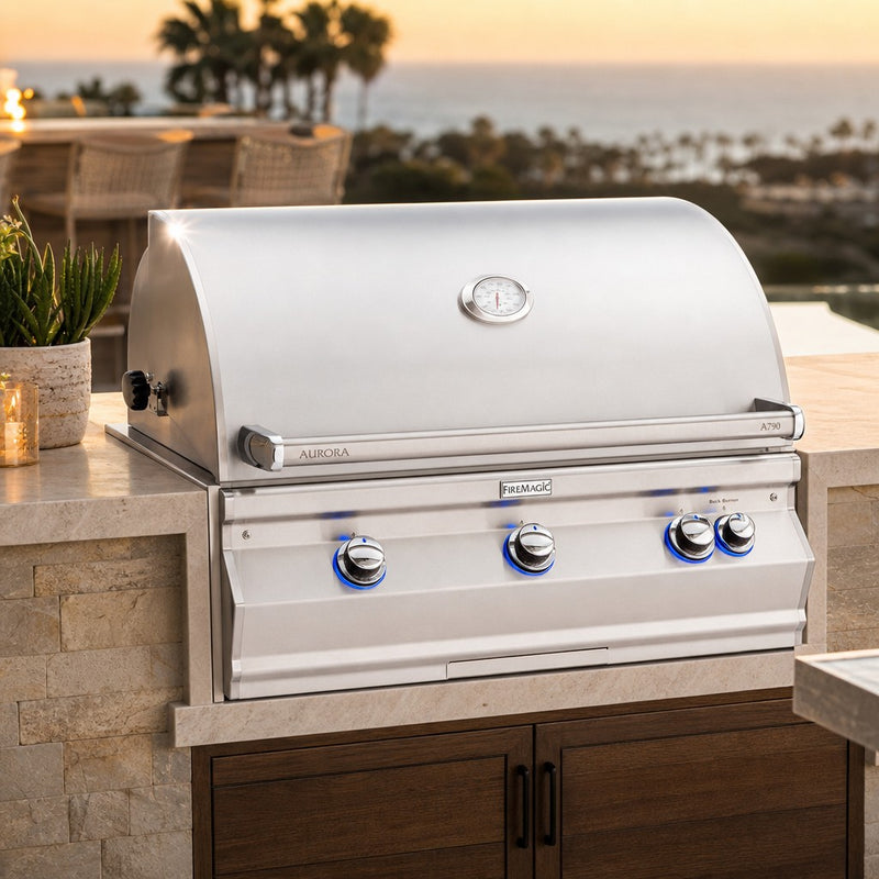 Fire Magic Aurora A790i 36" Built-In Natural Gas Grill with Analog Thermometer — lifestyle