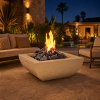 American Fyre Designs 36" Bordeaux Square Fire Bowl — lifestyle