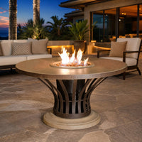 American Fyre Designs Fiesta 54" Round Dining Fire Table — lifestyle