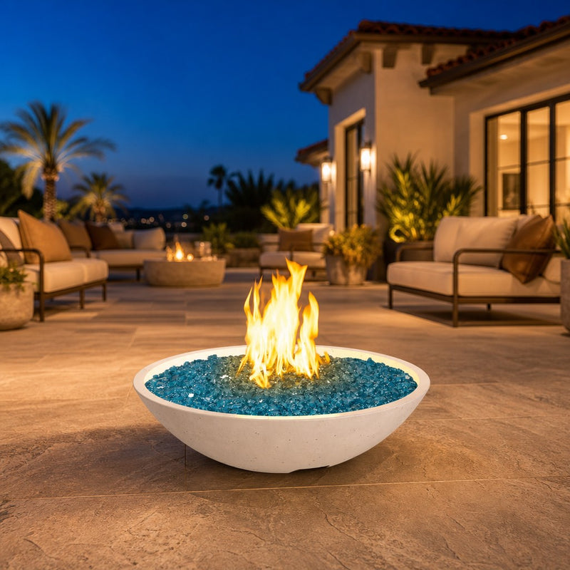 American Fyre Designs 32" Marseille Round Fire Bowl — lifestyle