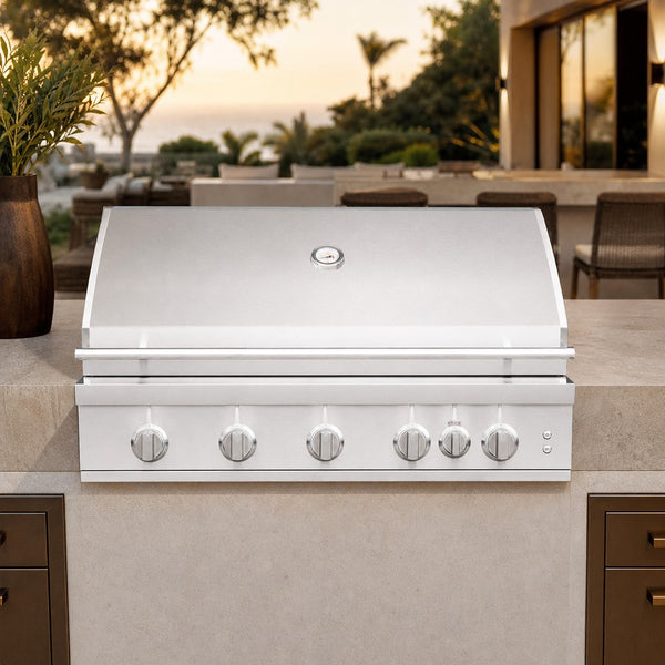Summerset Sizzler Pro 40" 5-Burner Built-In Gas Grill with Rear Infrared Burner — lifestyle