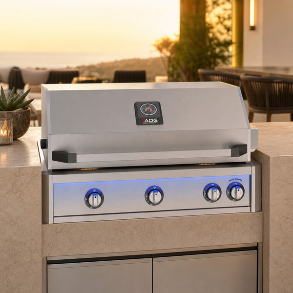 American Outdoor Grill 36" L-Series Built-In Gas Grill with Rotisserie, Backburner & Interior Lights — lifestyle