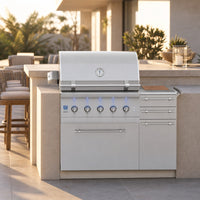 American Made Grills Encore 36" Freestanding Hybrid Grill — lifestyle