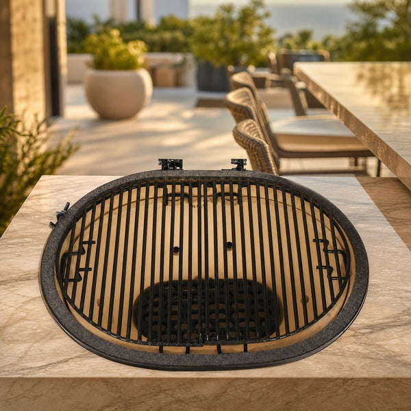 Primo Oval X-Large 400 All-In-One Ceramic Kamado Charcoal Grill — lifestyle