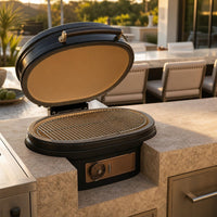 Primo Oval Large 300 Ceramic Kamado Charcoal Grill Head — lifestyle