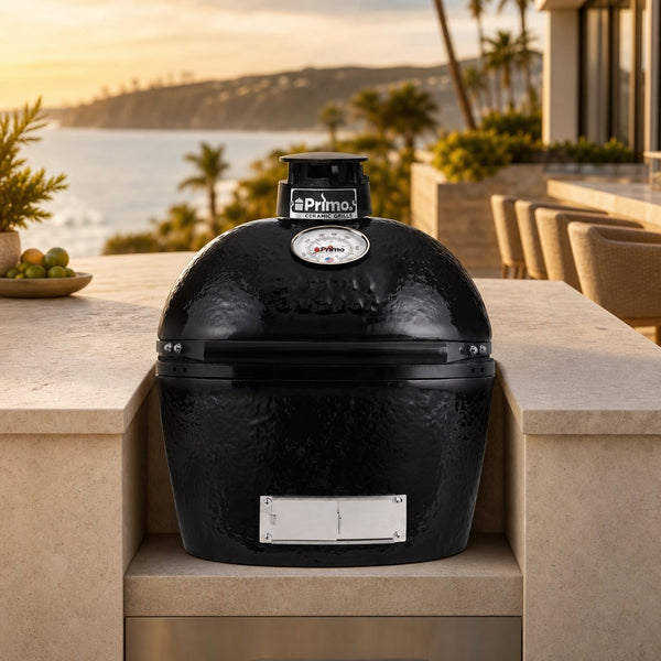 Primo Oval Junior 200 Ceramic Kamado Charcoal Grill — Head Only — lifestyle