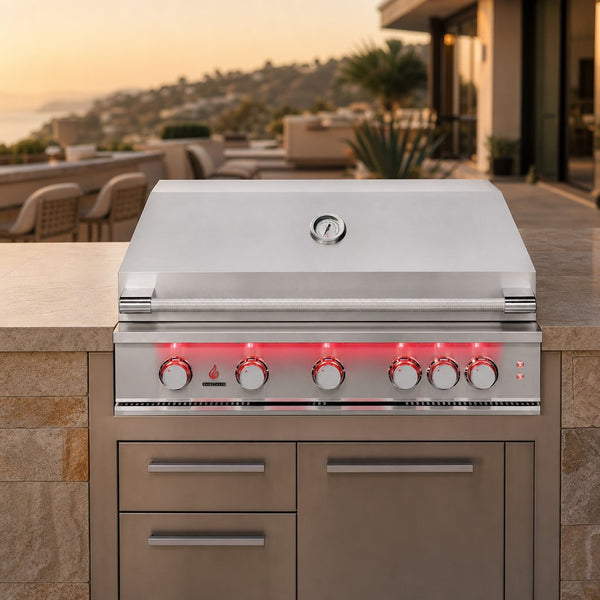 TrueFlame 40-Inch 5-Burner Built-In Gas Grill — lifestyle