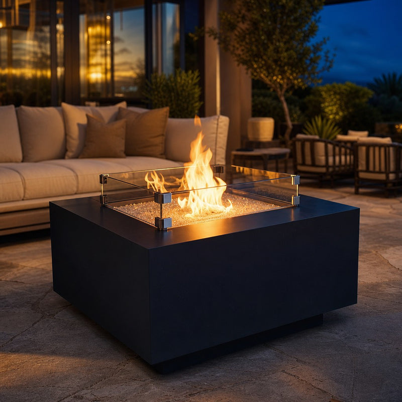 Fire Garden 44" Chat Table Gas Fire Pit - Graphite, Natural Gas — lifestyle