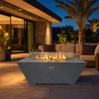 Grand Canyon Olympus 72" x 30" x 24" Rectangular GFRC Fire Pit Table - Propane — lifestyle
