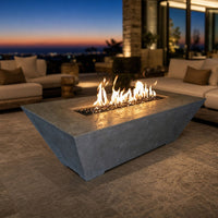 Grand Canyon Olympus Rectangular GFRC Fire Pit Table - 60" x 30" x 18" Gray, Propane — lifestyle