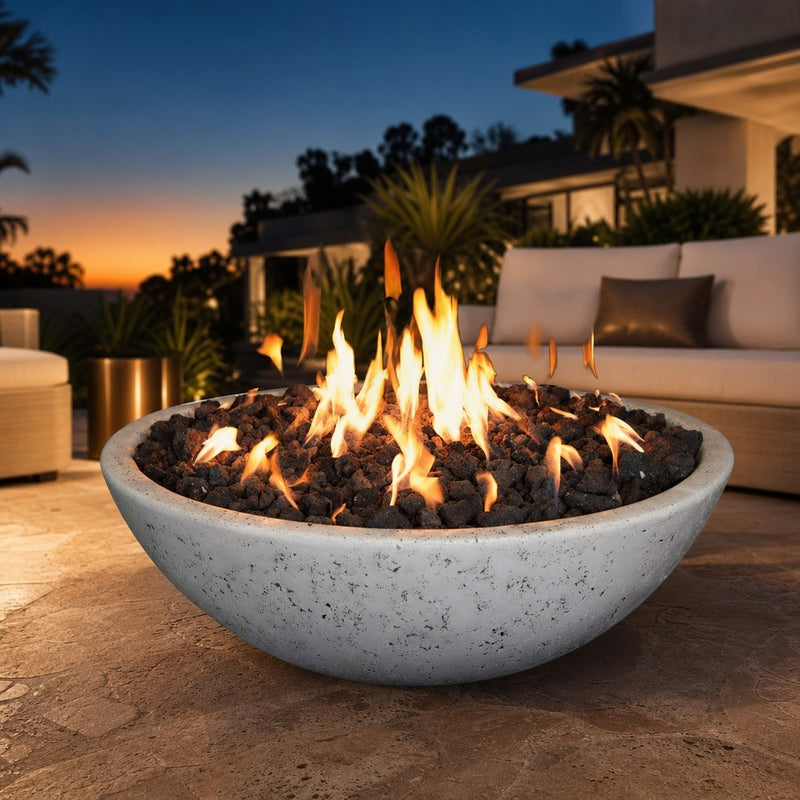 Grand Canyon 39" x 13" Round Fire Bowl with 30" Ring Burner — lifestyle