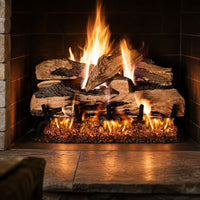 Real Fyre Split Oak Designer See-Through Vented Gas Log Set — lifestyle