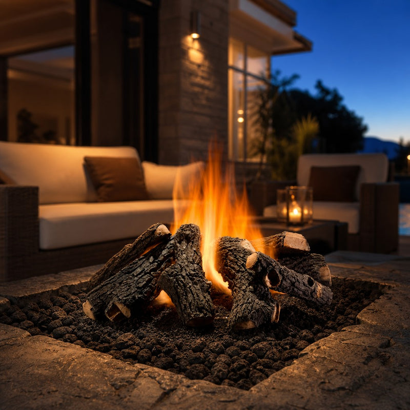Hargrove Wilderness Oak Outdoor Gas Log Set — lifestyle