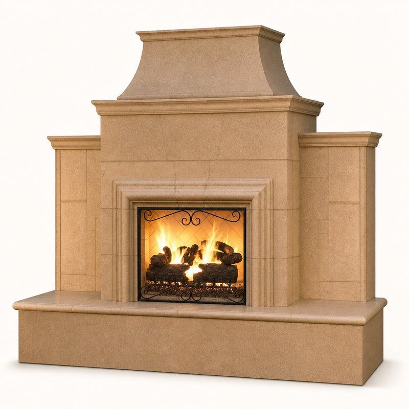 American Fyre Designs Grand Cordova 110" Vent-Free Outdoor Gas Fireplace — studio