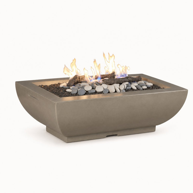 American Fyre Designs Bordeaux 50" Rectangle Gas Fire Bowl — studio