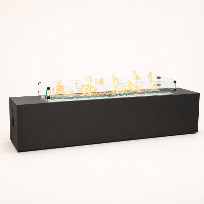 American Fyre Designs Milan 72" Low Linear Gas Fire Table — studio