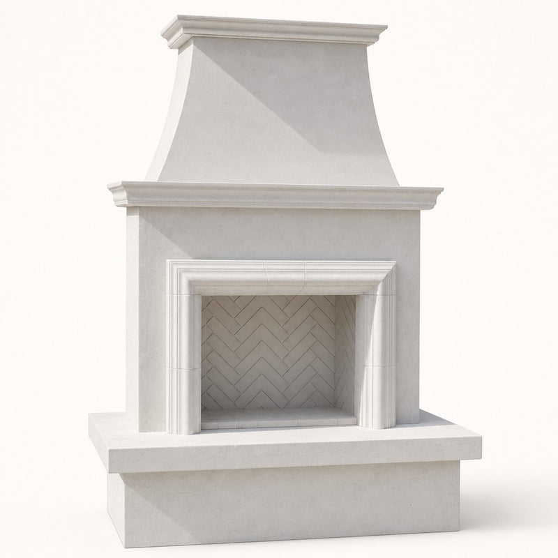 American Fyre Designs Contractor's Model with Moulding Outdoor Gas Fireplace — studio