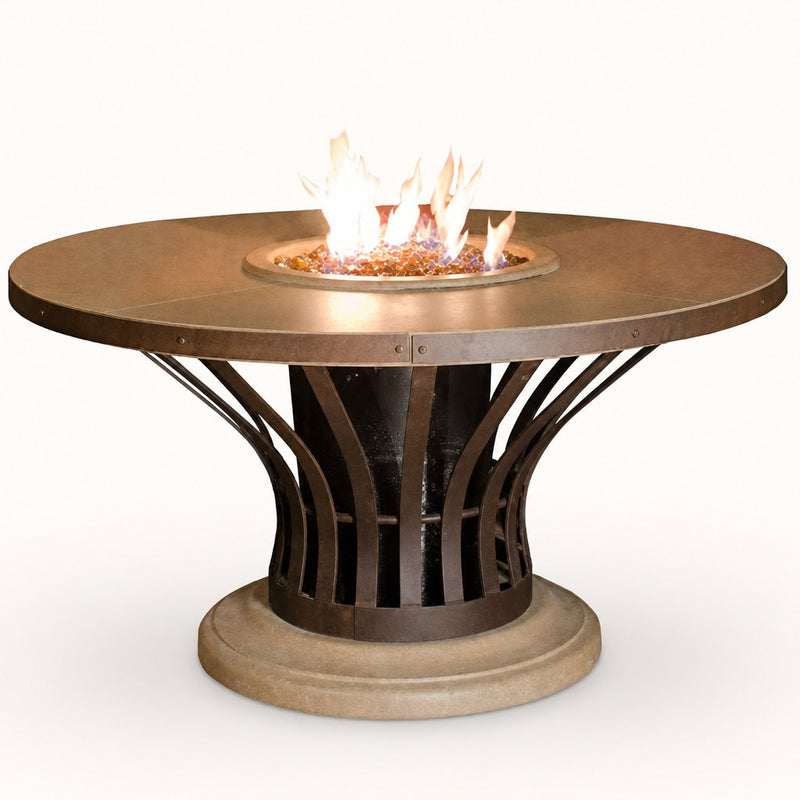 American Fyre Designs Fiesta 54" Round Dining Fire Table — studio
