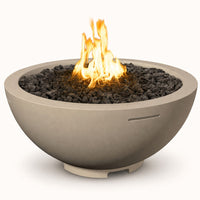 American Fyre Designs 32" Round Fire Bowl - Smoke, Electronic Ignition (Natural Gas) — studio