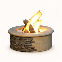 American Fyre Designs Contractor's Model 39" Round GFRC Gas Fire Pit — studio