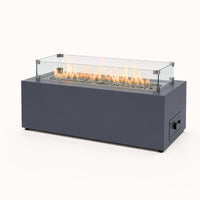 Fire Garden 48" Complete Linear Fire Pit - Graphite Powder Coat, Natural Gas — studio