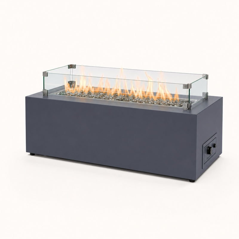 Fire Garden 48" Complete Linear Fire Pit - Graphite Powder Coat, Natural Gas — studio