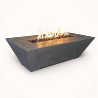 Grand Canyon Olympus Rectangular GFRC Fire Pit Table - 60" x 30" x 18" Gray, Propane — studio
