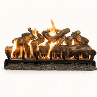 Grand Canyon 72" Arizona Weathered Oak Jumbo See-Through Vented Gas Log Set — studio