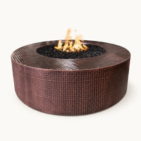 The Outdoor Plus 72" Unity Hammered Copper Round Fire Pit – Plug & Play Electronic Ignition – Natural Gas — studio