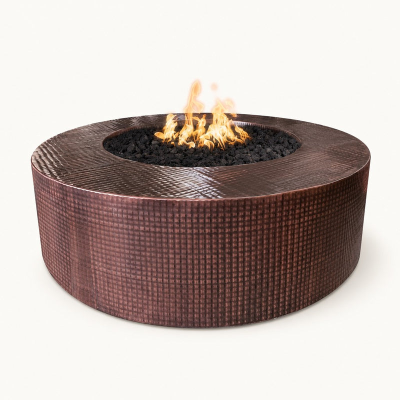 The Outdoor Plus 72" Unity Hammered Copper Round Fire Pit – Plug & Play Electronic Ignition – Natural Gas — studio