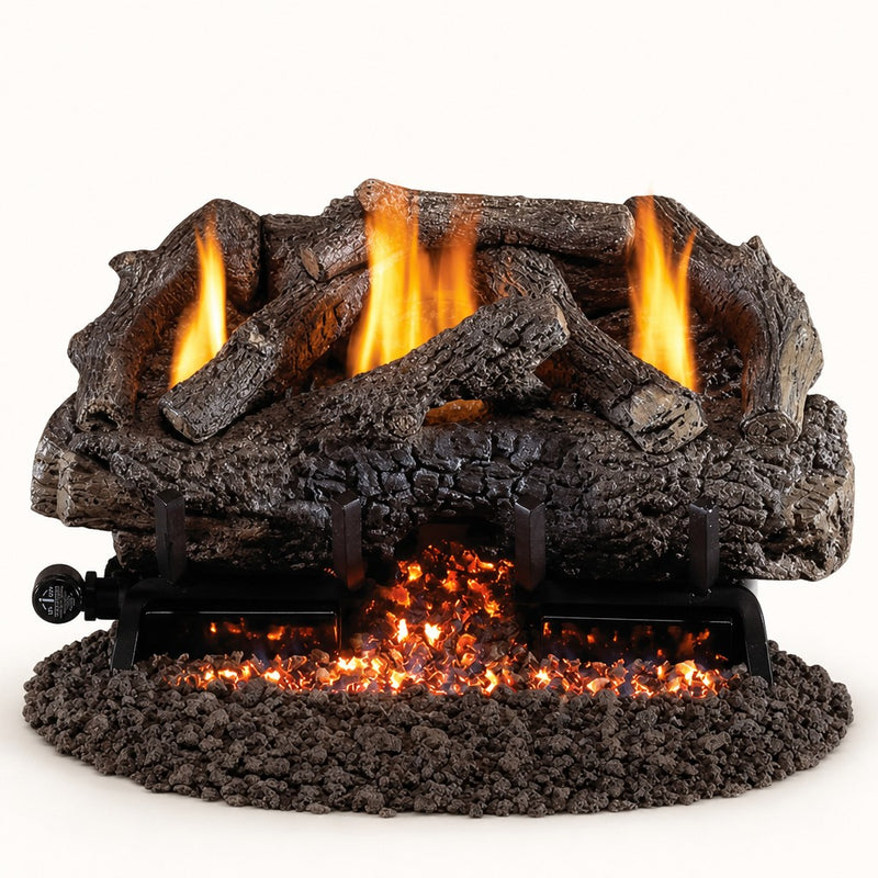 Peterson Real Fyre Charred Frontier Oak Ventless Gas Log Set — studio