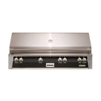 Alfresco ALXE 56-inch built-in natural gas grill in jet black matte with sear zone and rotisserie system