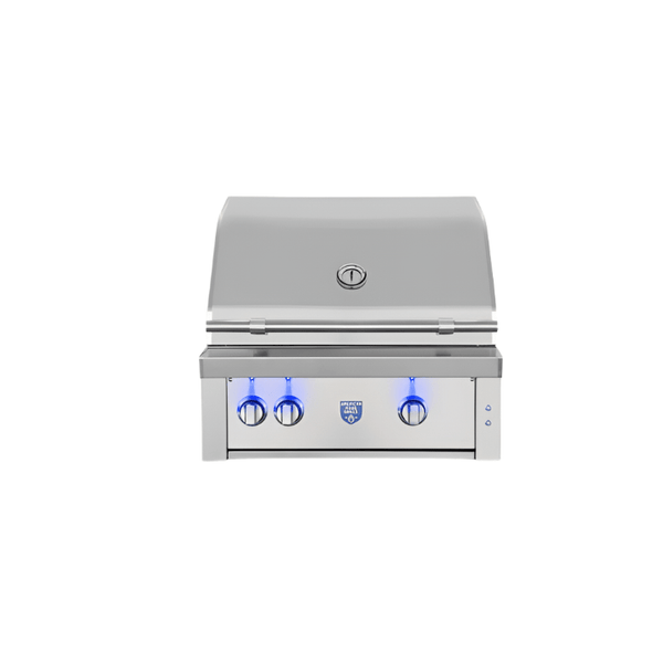 American Made Grills Estate 30-inch stainless steel gas grill with rotisserie and LED lighting