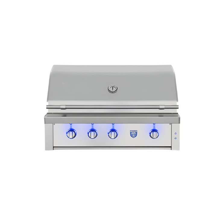 American Made Grills Estate 42 inch stainless steel gas grill with rotisserie and LED lighting