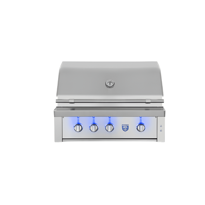 American Made Grills Estate 36-inch built-in stainless steel gas grill with rotisserie and LED lighting