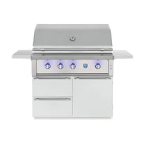 American Made Grills freestanding 42 inch stainless steel gas grill with rotisserie and storage cart
