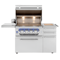 American Made Grills 36" Hybrid Muscle Grill with multi-fuel system and stainless steel storage drawers