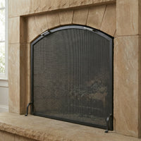 Custom Steel Arch Fireplace Screen (Carolina) – Free Standing, Custom Fit